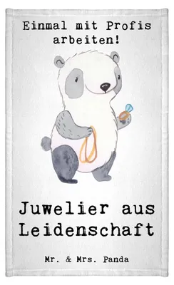 Produktbild von Mr. & Mrs. Panda Handtuch Juwelier Leidenschaft - Weiß - Geschenk, Witzig, Lustig, Kleines, Klein, Spruch, Goldschmied, Gäste-WC, Gästetuch, gäste wc