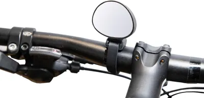 Produktbild von Universeller Fahrradrückspiegel - Unzerbrechlicher und umkehrbarer Retro Fahrradrückspiegel für Mountainbike und Rennrad - Lenkerbefestigung