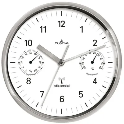 Produktbild von DUGENA 4277392 Wanduhr Funkuhr Analog weiss