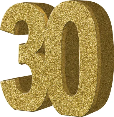 Produktbild von Goldene Zahl 30 Tischdeko glitzernd 20cm