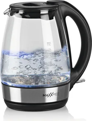 Produktbild von MAXXMEE Glas-Wasserkocher LED - Edelstahl/schwarz