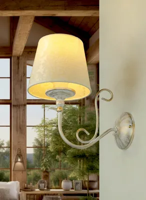 Produktbild von Wandleuchte Orange Kupfer E27 Stoff Metall Klassisch Wandlampe