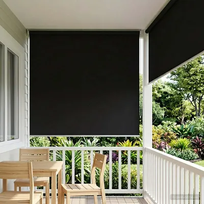 Obrázek produktu pro Venkovní roletová clona s UV ochranou Černá 160 x 230 cm
