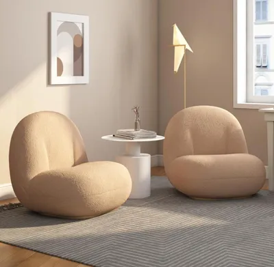 Produktbild von Sessel Stoff Relax Sitz Design Couch Lounge Textil Sitzer Weiß Möbel Einsitzer