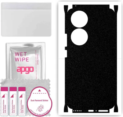 Produktbild von apgo Rückseite + Seiten Schutzfolie, Skin, kompatibel mit Honor 90, Hinten Displayschutzfolie aus Vinylfolie, kratzfest, einfache Montage - Mattschwarz