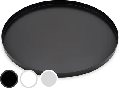Produktbild von D&D Living Pleto Deko Tablett Rund Ø 40 cm, Design Dekoteller / Dekotablett, Metall, schwarz