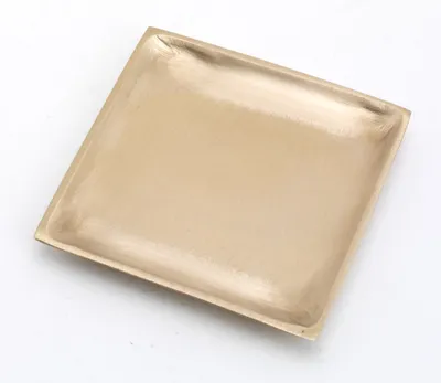 Produktbild von Kerzenteller quadrat Messing matt satiniert 8 x 8 cm für Kerzen, Dekoteller