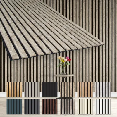 Produktbild von HEXIM Akustikpaneele 278x60cm - flexible Lamellenwand Holz MDF Wandpaneele Lamellenverkleidung Wandverkleidung Innendekoration schalldämmend (1 Paneel / 1,67 m² Sonoma Oak - AP06)