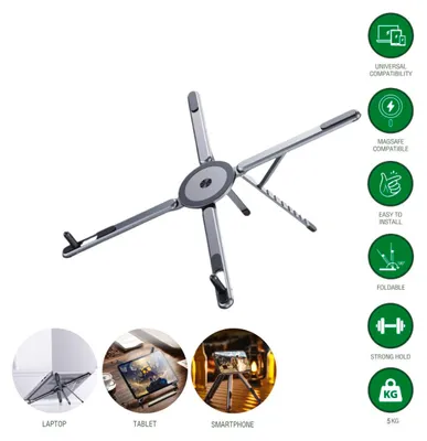 Produktbild von 4smarts Multi-Stand für Laptop, Tablet & Smartphone, MagSafe, spacegrau