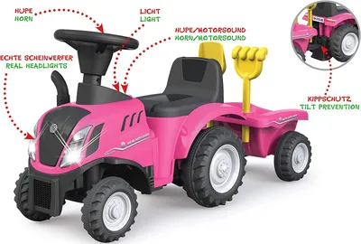 Image de Jamara Tracteur à pédales New Holland T7 rose