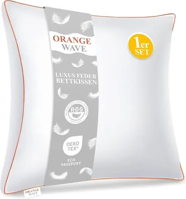 Imagen del producto de Almohadas de plumas y plumón, 80x80 cm. Almohadas de alta calidad, rellenas de plumas y plumón