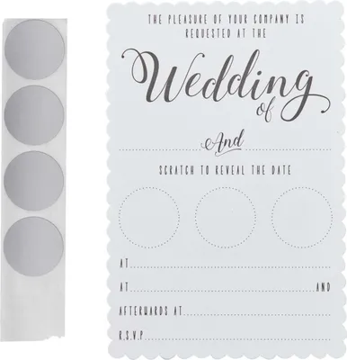 Produktbild von 10 Hochzeit Rubbel Einladungskarten