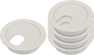 Image de Cache pour boîtier de câbles de bureau, gris, 35 mm, lot de 5, plastique