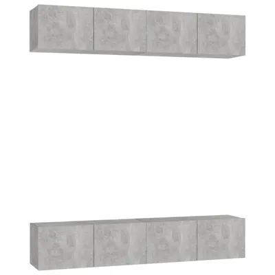 Immagine prodotto di Mobili TV 4 pz. Grigio cemento 80x30x30 cm Materiale a base di legno