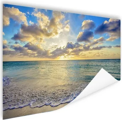 Produktbild von MuchoWow® Poster Meer - Strand - Wolken - Sonne 120x80 cm - Bilder