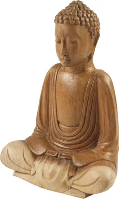 Produktbild von Holzbuddha, Buddha Statue, Handarbeit 16 cm, Dhyana Mudra - Design 4, Braun, Buddhas