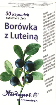 Produktbild von Heidelbeere mit Lutein 30 Kapseln. HERBAPOL KRAKAU