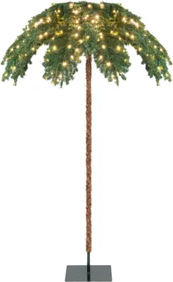 Produktbild von Künstliche Tropische Weihnachtspalme mit 250 Warmweißen LED-Lichtern & 813 Zweigspitzen 180 cm