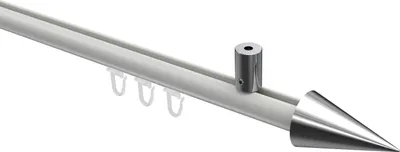 Produktbild von Interdeco Innenlaufstange / Gardinenstange mit Innenlauf Weiß / Chrom, Typ Sonius Savio (Kegel) Deckenmontage, 20 mm Ø 1-läufig, 240 cm