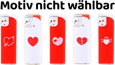 Produktbild von Atomic Elektronik Feuerzeug, Heart Design, Turboflamme, Motiv nicht wählbar