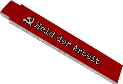 Produktbild von Held der Arbeit Meterstab aus Holz in Rot und Weiß