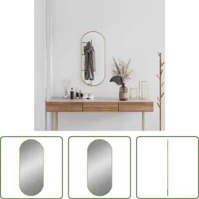 Immagine prodotto di The Living Store Specchio da parete Golden 80x35 cm Ovale
