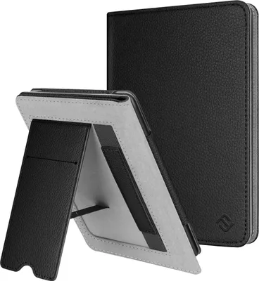 Immagine prodotto di Custodia Fintie compatibile con Kindle Paperwhite da 6" (10ª generazione - 2018 / tutti i modelli Kindle Paperwhite da 6 pollici) - Custodia protettiva con supporto, tasca per carte, passante per il polso e funzione di spegnimento/accensione automatica, colore nero