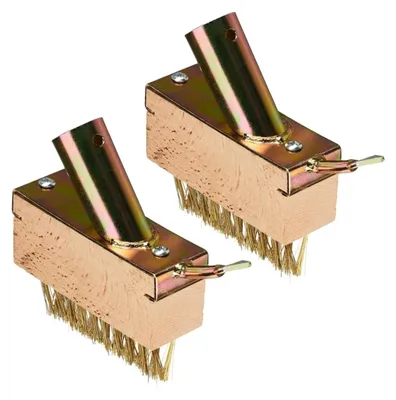 Image de Brosse pour joints Relaxdays, lot de 2, pour éliminer les mauvaises herbes et la mousse, poils en acier, brosses de rechange, grattoir pour joints, jardin, naturel/doré, Image générée par une IA