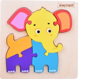 Produktbild von Elefanten Lern-Holzpuzzle, 6 Teile ab 12 Monaten