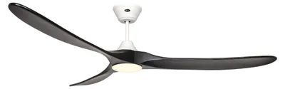Image de Ventilateur de plafond à basse consommation avec éclairage LED et télécommande Eco Genuino-L 180 cm Blanc mat & Noir mat