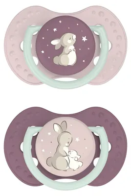 Image de Lot de 2 sucettes Difrax Lovi nuit/jour - 6 à 18 mois - Rose | par Difrax