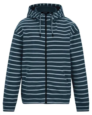 Image de Regatta - Sweat à capuche « Bayletta » avec fermeture éclair sur toute la longueur pour femme RG12500 (44 DE) (Bleu marine/Blanc)