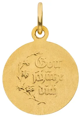 Produktbild von Kleiner Anhänger Engel Schutzengel 333 Gold Gelbgold mattiert Ø 12,1mm