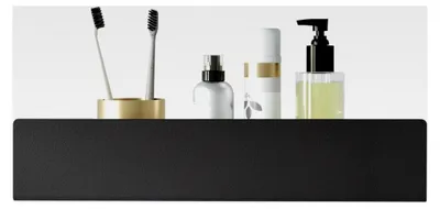 Produktbild von Duschablage Badregal für Dusche und Badezimmer, Wandhängend, Edelstahl, Schwarz, 40 cm