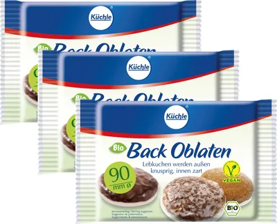 Produktbild von Küchle runde Back Oblaten Ø90mm 26g - Makronen bleiben innen zart (3er Pack)