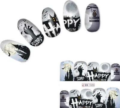 Produktbild von Tattoo Nail Halloween Totenköpfe Mond Aufkleber Nagel Sticker