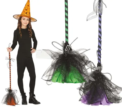 Productafbeelding van Heks bezem, Halloween, bijzondere accessoires, carnaval, vastenavond, kostuum, feest, kleur: meerkleurig