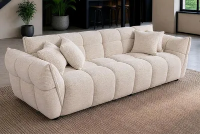Produktbild von riess-ambiente XXL Sofa CLOUD 260cm beige Bouclé Tweed Soft Bigsofa Federkern inkl. Kissen