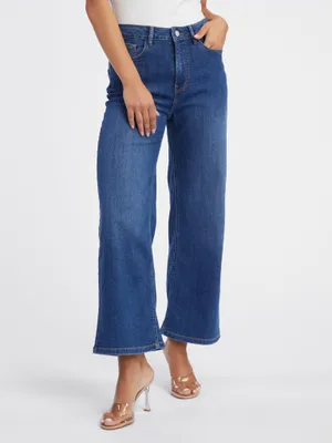 Produktbild von Orsay Dunkelblaue Damenjeans mit weitem Bein 313085558000__34