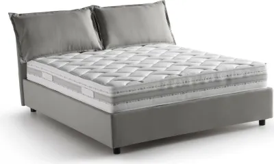 Produktbild von Doppelbett Dmarin, Containerbett mit Stoffbespannung, 100%  Italy, Frontöffnung, inklusive Matratze Cm 160x200, Grau