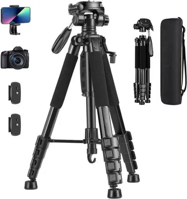 Produktbild von Famanu Kamerastativ 188 cm – Leichtgewicht mit Telefonhalter