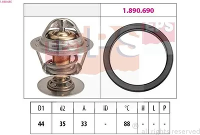 Produktbild von EPS Thermostat Kühlmittel 88°C für CITROËN C5 III Kombi (RW) passend für PEUGEOT 407 SW (6E) 407 (6D) 607 (9D, 9U)