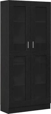 Image de vidaXL Bibliothèque noire imitation chêne 82,5 x 30,5 x 185 cm