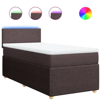 Produktbild von Boxspringbett mit Matratze Dunkelbraun 90x200 cm Stoff