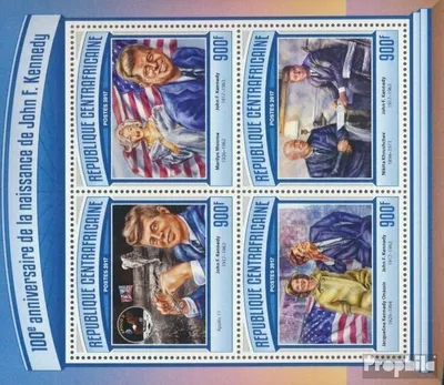 Produktbild von Briefmarken Zentralafrikanische Republik 2017 Mi 6790-6793 Kleinbogen (kompl. Ausgabe) postfrisch John F. Kennedy