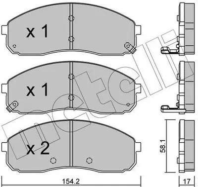 Produktbild von METELLI Bremsbeläge Satz Vorne Bremsklötze für KIA CARNIVAL II (GQ) 22-0631-0