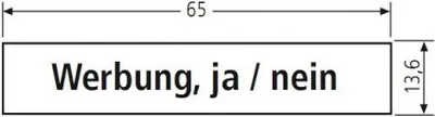 Produktbild von RENZ Namensschildeinlage Werbung Ja / Nein 97-9-87252