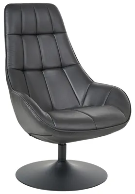 Produktbild von BELIANI Drehsessel Schwarz Kunstleder Gepolstert Gesteppt Drehbar Retro Stil Modern Polstersessel Ledersessel Wohnzimmer