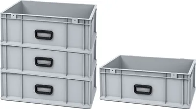 Produktbild von SuperSparSet 4x Eurobox NextGen Portable Uno  Germany | HxBxT 22x40x60cm | 44 Liter | Eurobehälter, Transportbox, Transportbehälter, Stapelbehälter
