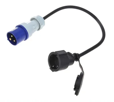 Produktbild von Adapterkabel 40cm von CEE-Stecker auf Schuko-Steckdose